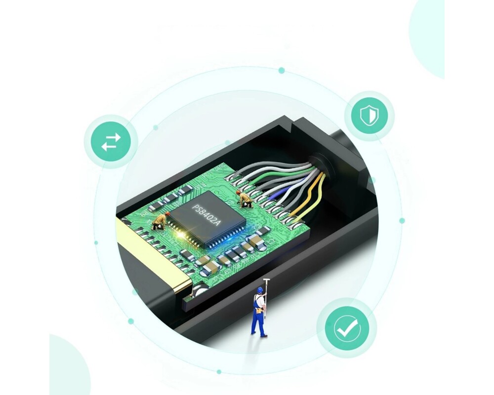 Адаптери UGREEN MD112 / 10461 Mini DisplayPort (мъжки) към HDMI (женски), 1080P @ 60Hz, 0.25 м - черен 3