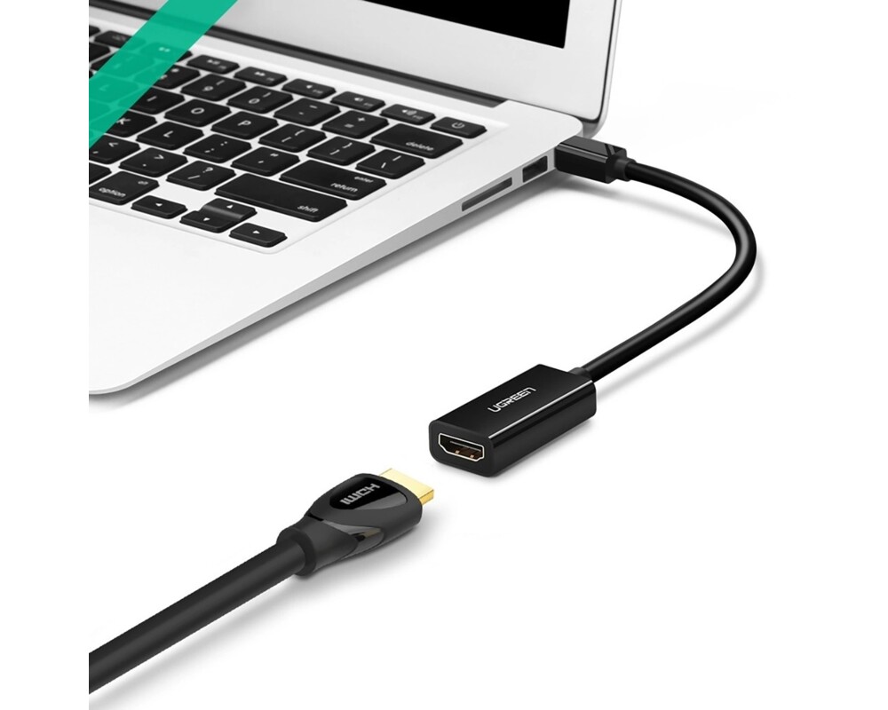 Адаптери UGREEN MD112 / 10461 Mini DisplayPort (мъжки) към HDMI (женски), 1080P @ 60Hz, 0.25 м - черен 2
