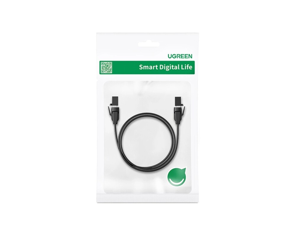 Мрежов кабел UGREEN NW134 10980 Cat 8 U/FTP 1 м, плосък -  черен 5