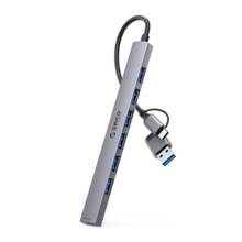  Orico YSA2-U3 USB-A/USB-C Hub 1x USB-A 3.0 + 6x USB-A 2.0 - Сив 866074 YSA2-U3 на топ цена - PIC.bg