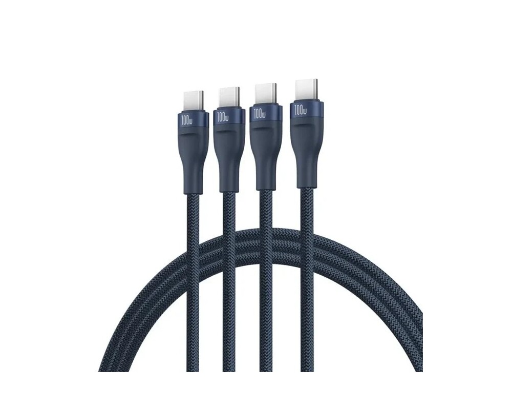 Кабел Baseus Flash Series Type-C към 3x USB-C, 100W, 1.5м  P10377503321-00 - син 7