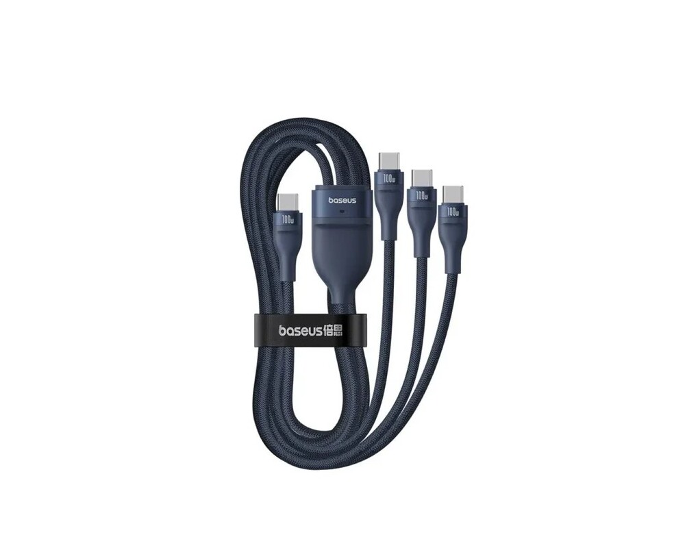 Кабел Baseus Flash Series Type-C към 3x USB-C, 100W, 1.5м  P10377503321-00 - син 2