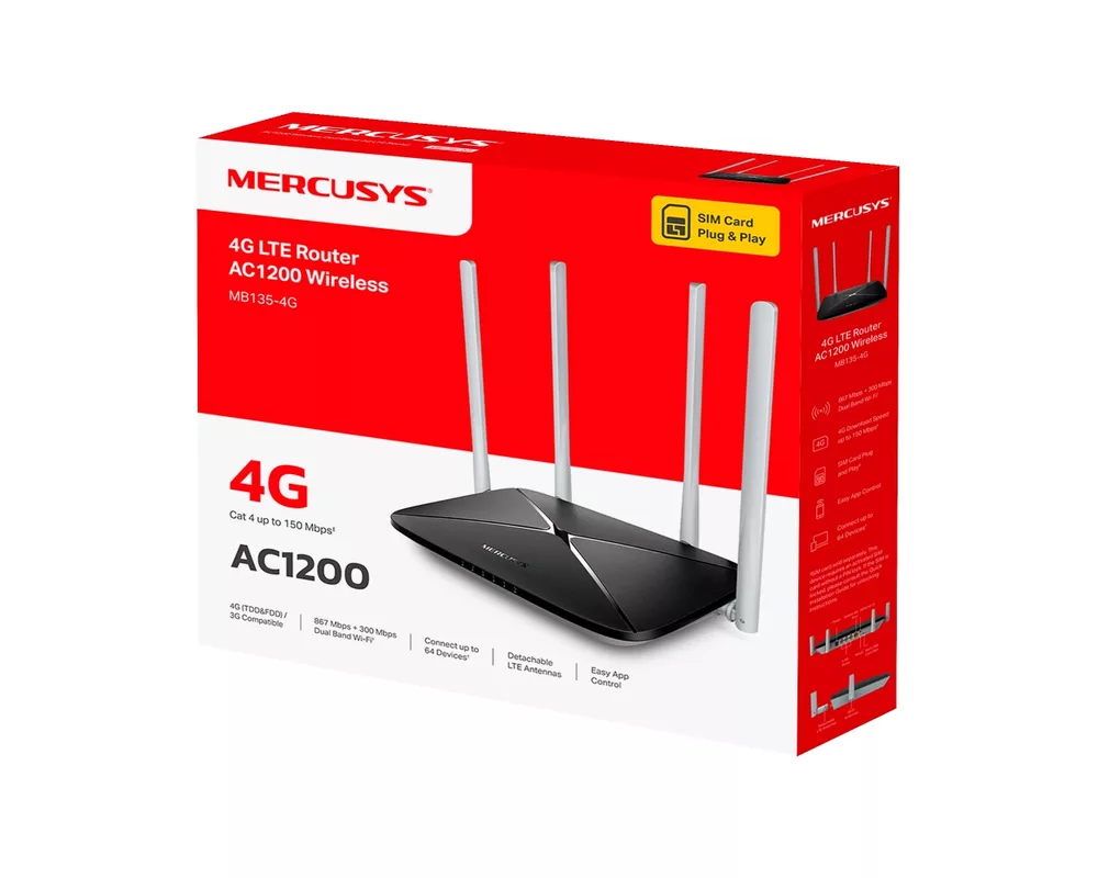 Рутер Mercusys MB135-4G AC1200 Dual Band 4G LTE 2