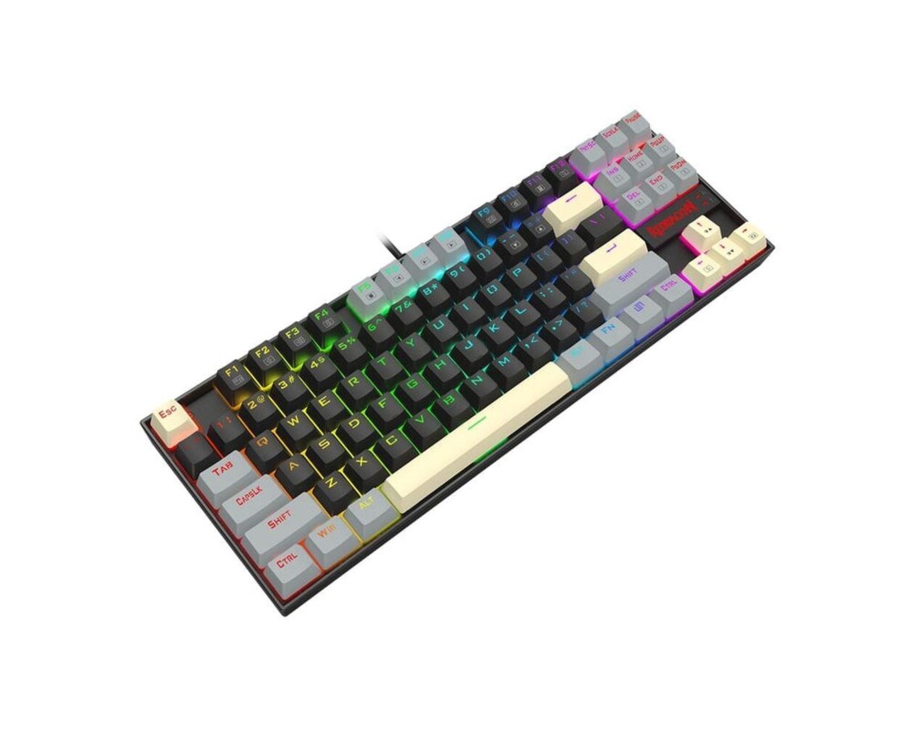 Клавиатура Redragon Kumara K552LGY-RGB с RGB осветление с Red switches - черна със сиво 2