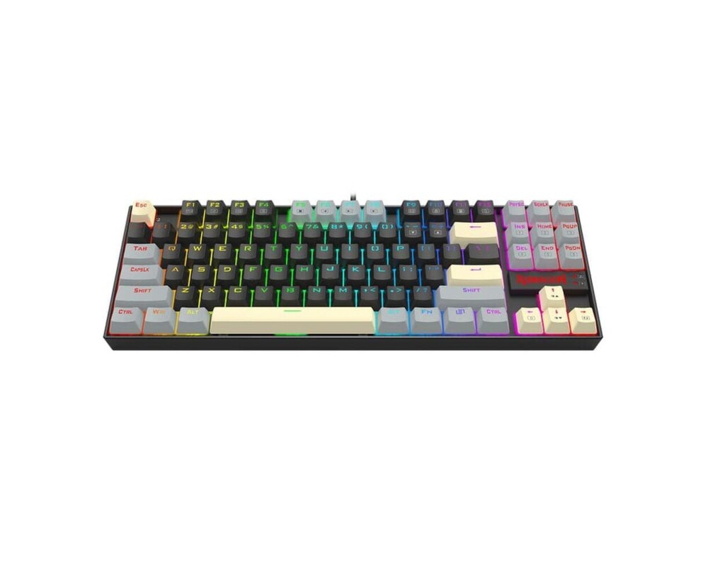 Клавиатура Redragon Kumara K552LGY-RGB с RGB осветление с Red switches - черна със сиво 3