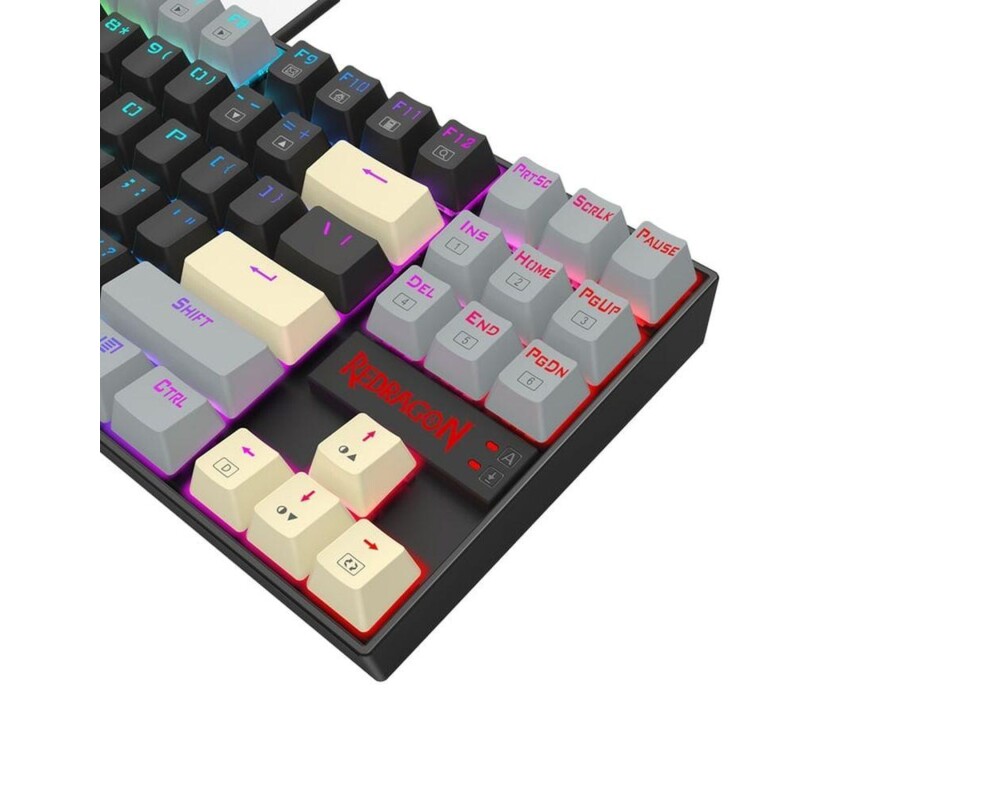 Клавиатура Redragon Kumara K552LGY-RGB с RGB осветление с Red switches - черна със сиво 6