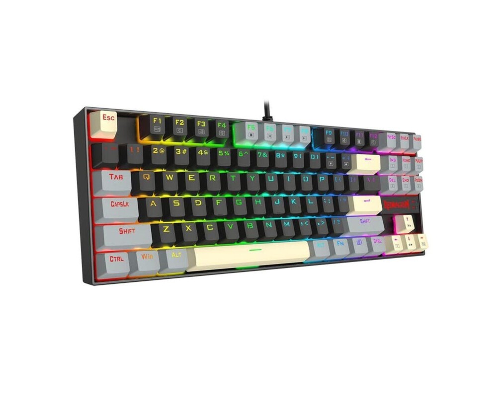 Клавиатура Redragon Kumara K552LGY-RGB с RGB осветление с Red switches - черна със сиво 8