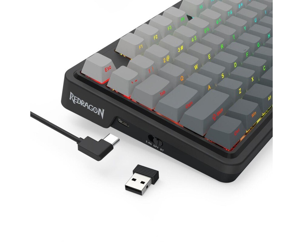 Клавиатура Redragon Ucal Pro K673SP-RGB-PRO, RGB осветление - черна със сив градиент 8