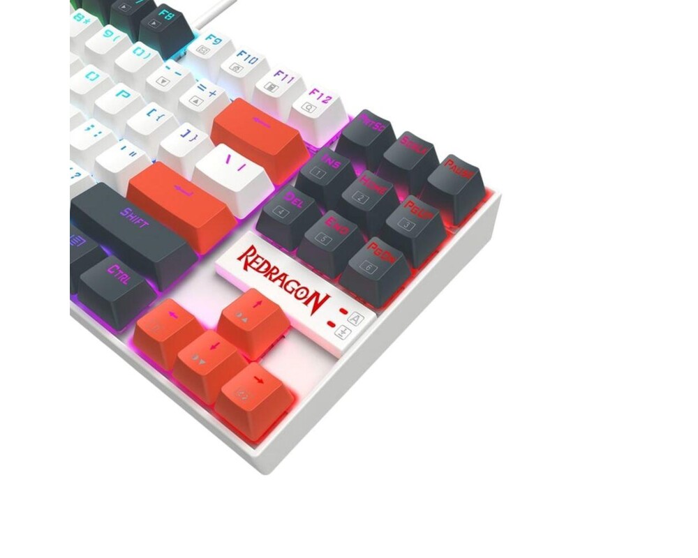 Клавиатура Redragon Kumara K552WLR-RGB – бяла със сиво и оранжево RGB осветление 6