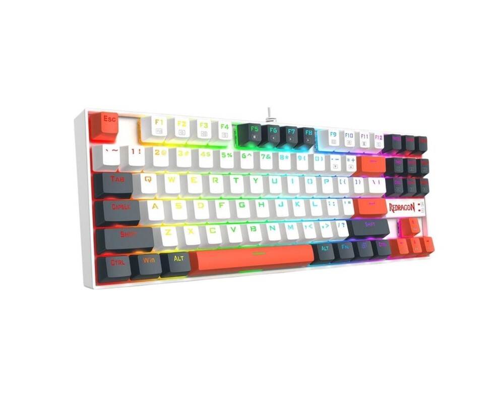 Клавиатура Redragon Kumara K552WLR-RGB – бяла със сиво и оранжево RGB осветление 7