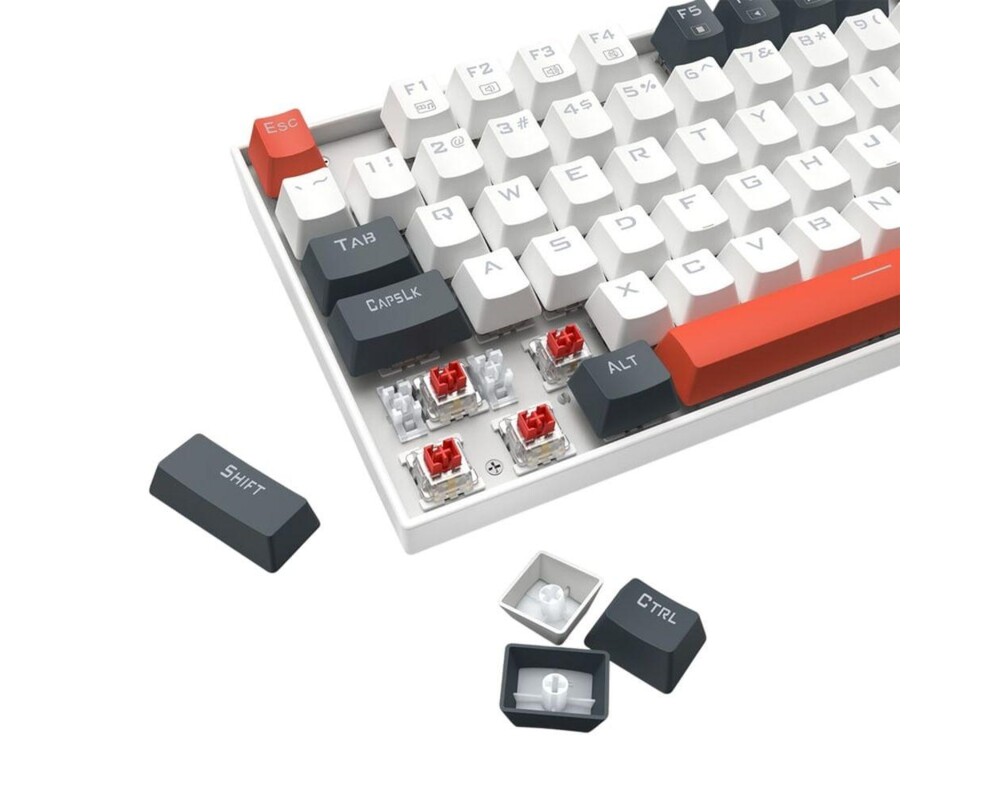 Клавиатура Redragon Kumara K552WLR-RGB – бяла със сиво и оранжево RGB осветление 8