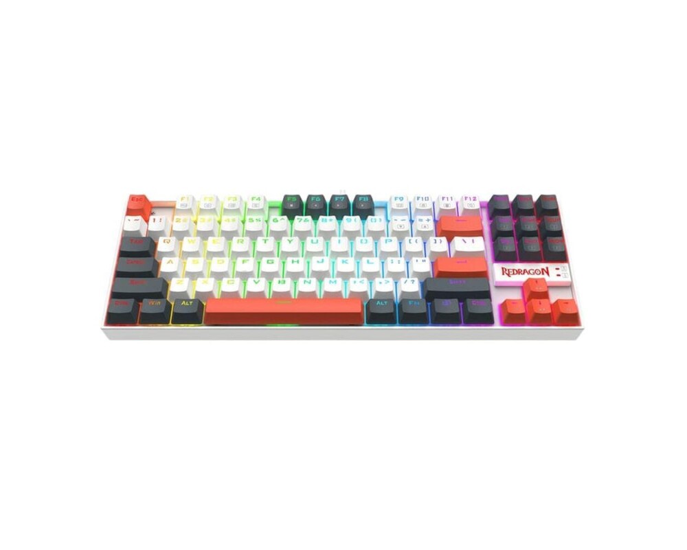 Клавиатура Redragon Kumara K552WLR-RGB – бяла със сиво и оранжево RGB осветление 3