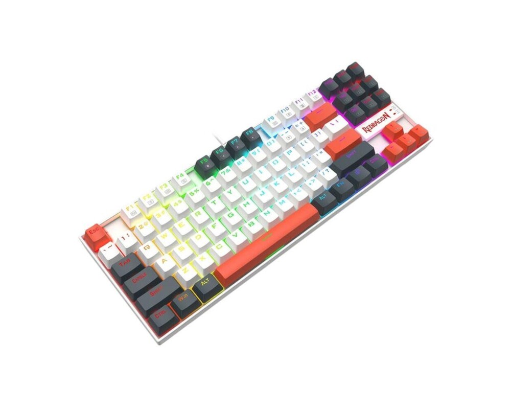 Клавиатура Redragon Kumara K552WLR-RGB – бяла със сиво и оранжево RGB осветление 5