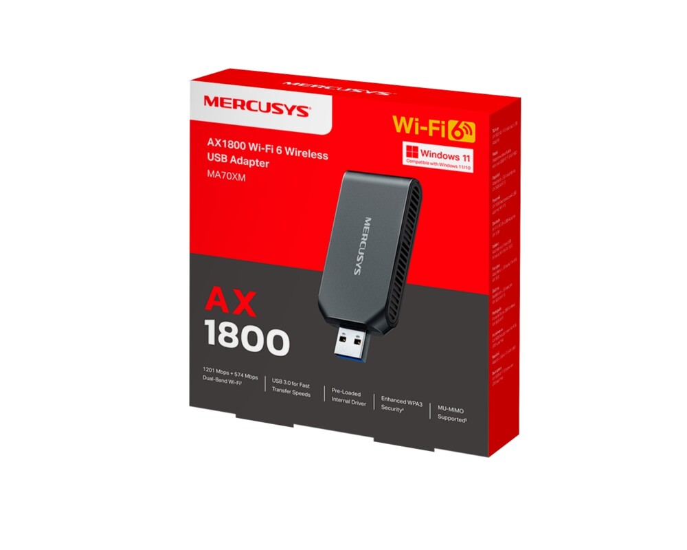 Мрежова карта Mercusys MA70XM Wi-Fi 6 AX1800 12