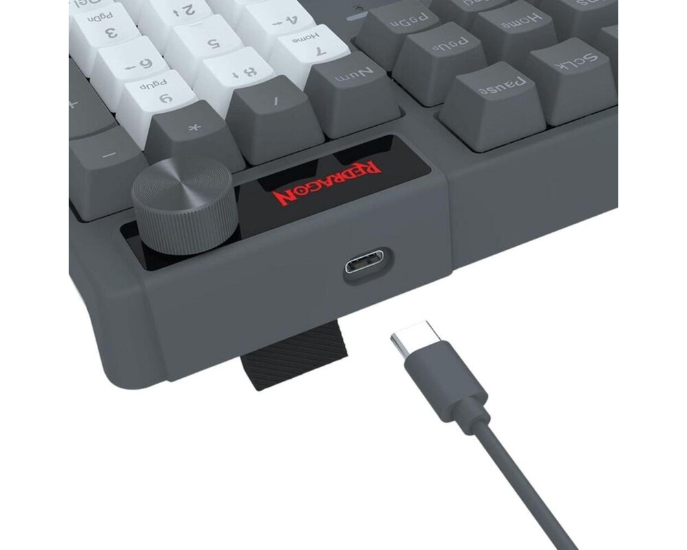 Клавиатура Redragon Caesura K718GB-R, Rainbow осветление, червени суичове - черна с тъмносиньо 5