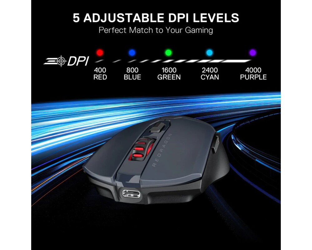 Мишка Redragon Fyzu Lite M995GB-LIT - черна със сиво 12