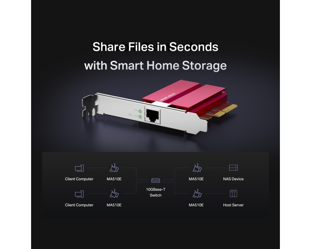 Адаптери 10 Gigabit PCle мрежов адаптер Mercusys MA510E 5