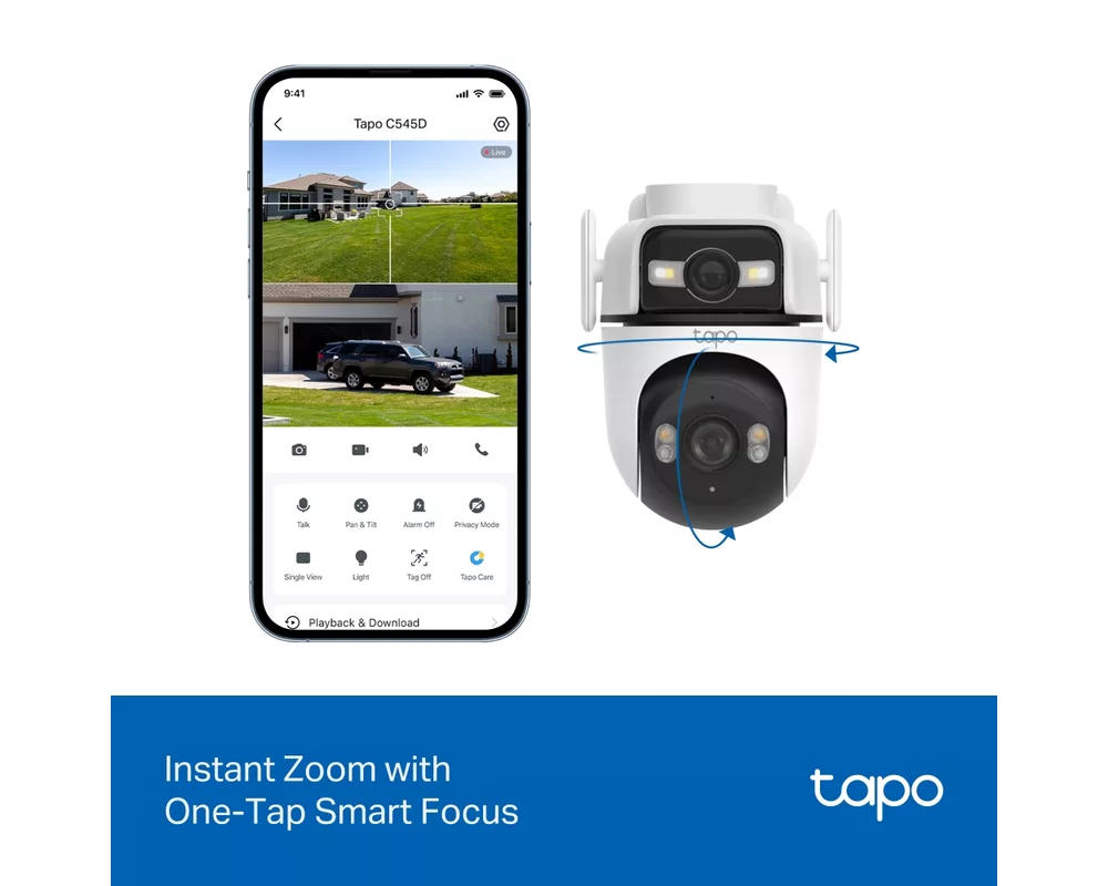 Цифрова IP камера TP-Link Tapo C545D с Pan/Tilt 8