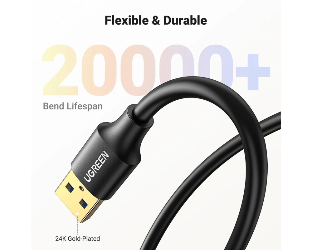 Адаптери UGREEN 30127 USB 3.0 Type-A мъжки към Type-A женски 3 м 2