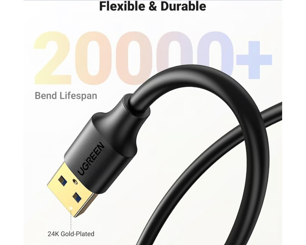 Кабел UGREEN 90722 USB 3.0 (5 метра) USB A мъжки към USB A женски удължител 2