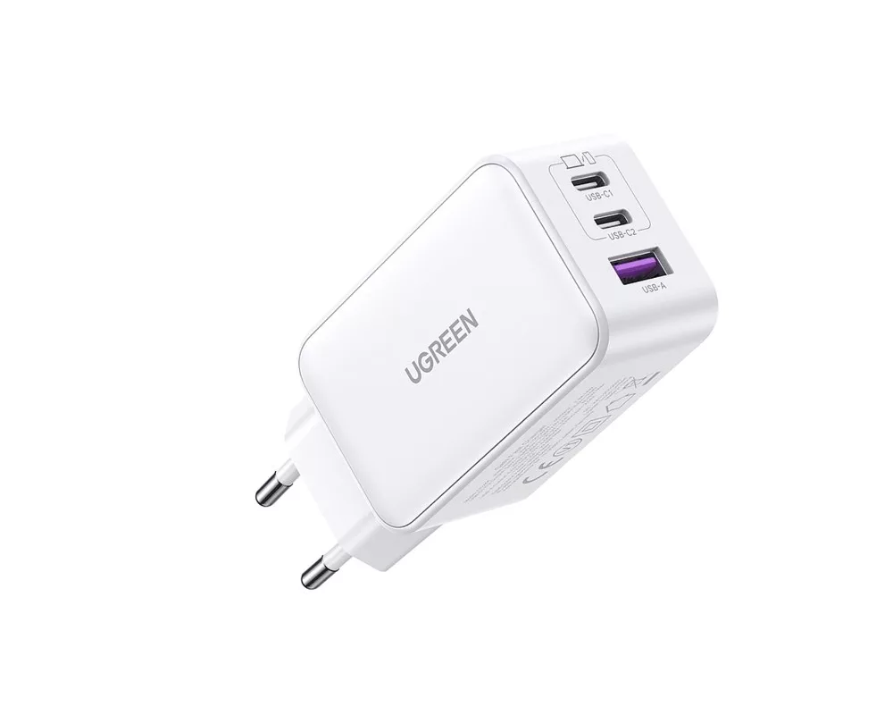 Зарядно Ugreen CD224 220V 2xUSB-C, 1xUSB A, GaN, 65W 15334 - бяло 3