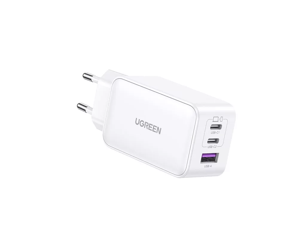 Зарядно Ugreen CD224 220V 2xUSB-C, 1xUSB A, GaN, 65W 15334 - бяло 2