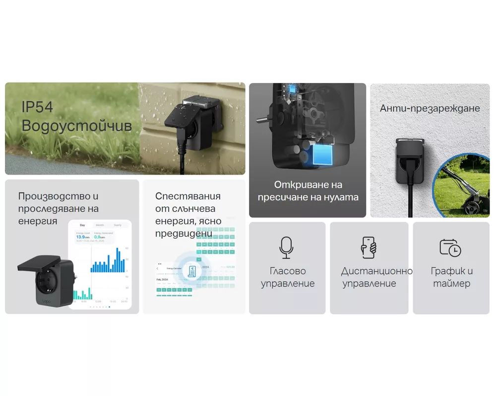 Умен контакт TP-Link Tapo P410M 13