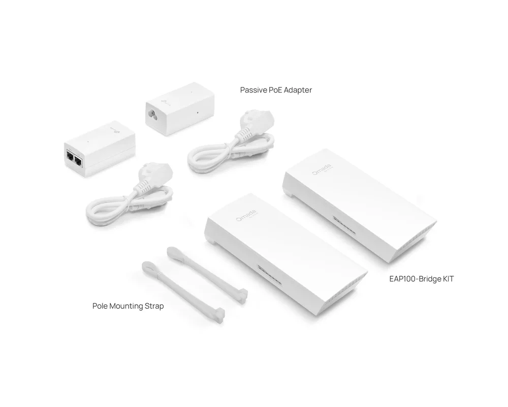 Access point (Точка за достъп) TP-LINK Omada EAP100-Bridge KIT 2.4GHz 300Mbps Wireless Bridge за вътрешен/външен дълъг обхват 11