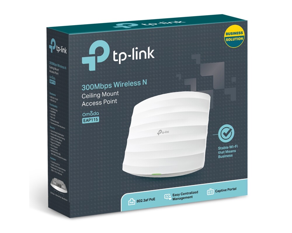 Access point (Точка за достъп) TP-Link EAP115 300Mbps Wireless N Gigabit 3