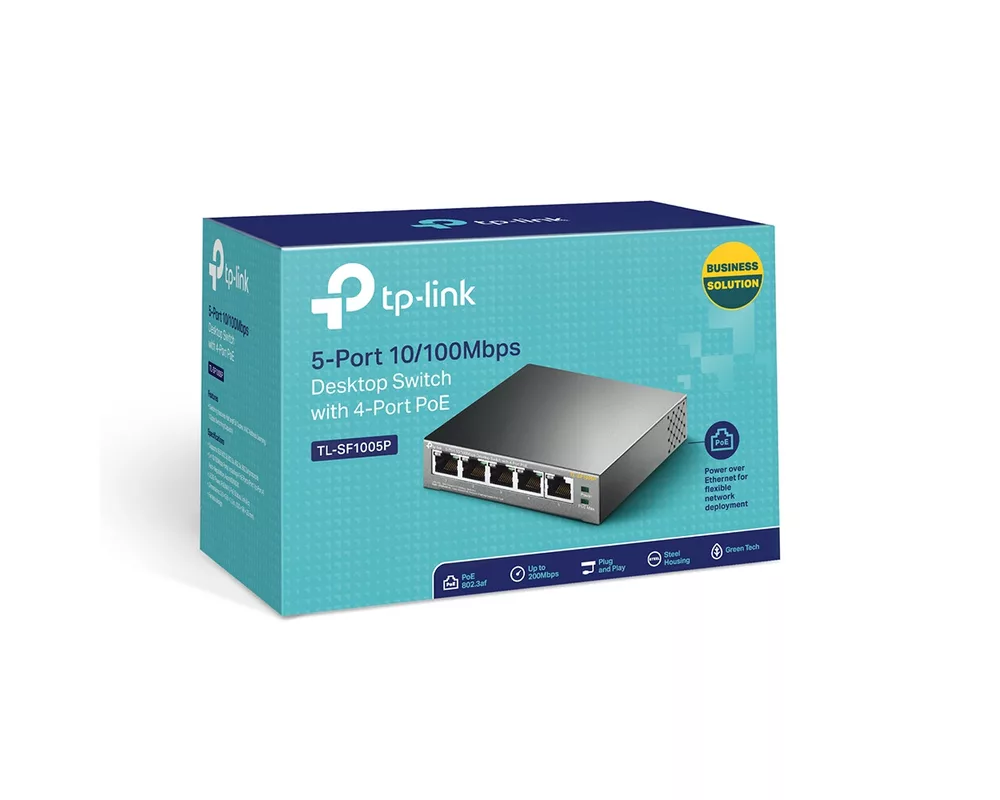 Switch (Комутатор) TP-Link TL-SF1005P с 4-PoE+ порта 4