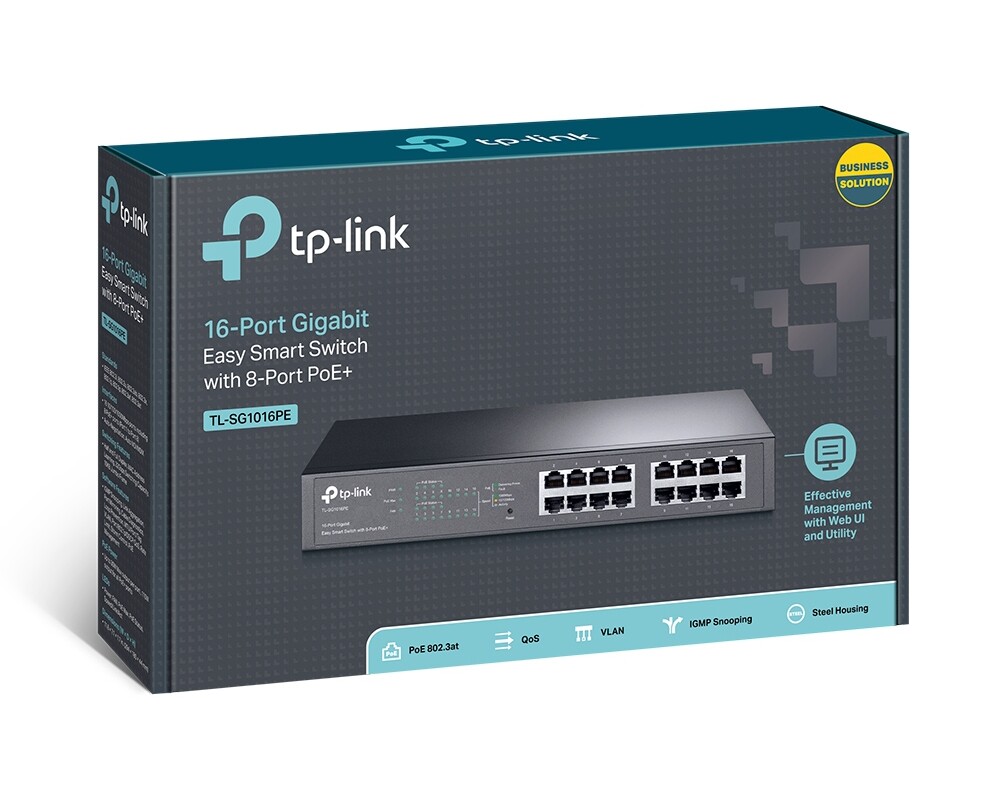 Switch (Комутатор) TP-Link TL-SG1016PE 16-портов Gigabit Easy Smart 8