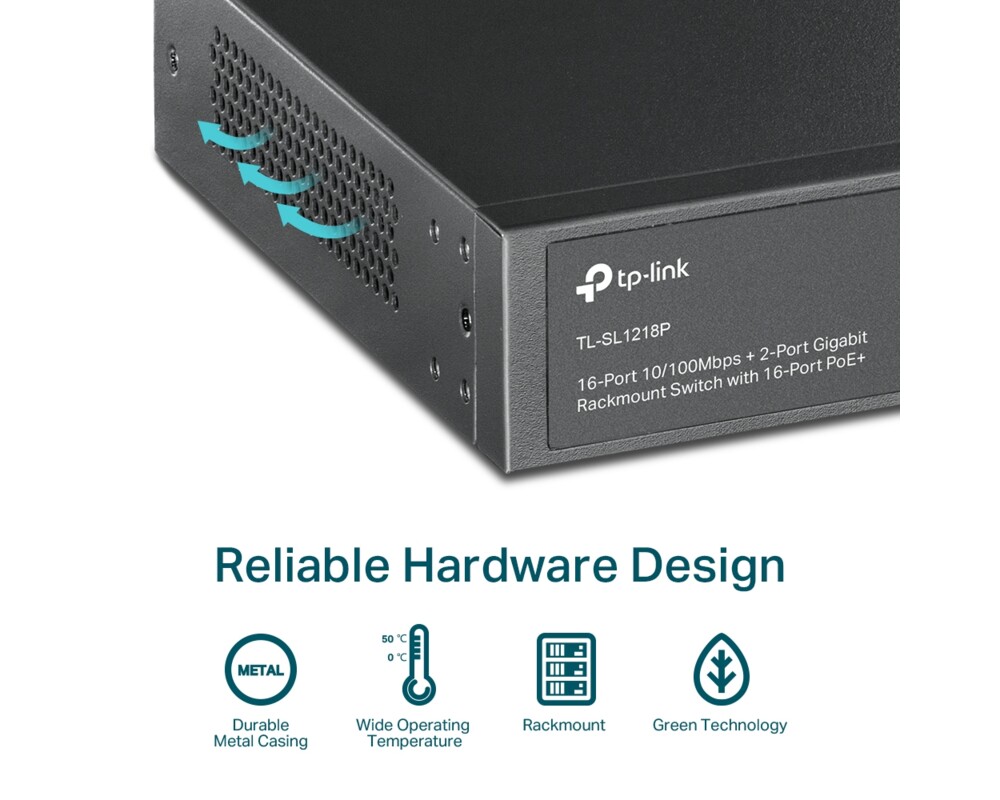 Switch (Комутатор) TP-Link TL-SL1218P 10 Switch (Комутатор) TP-Link TL-SL1218P 10