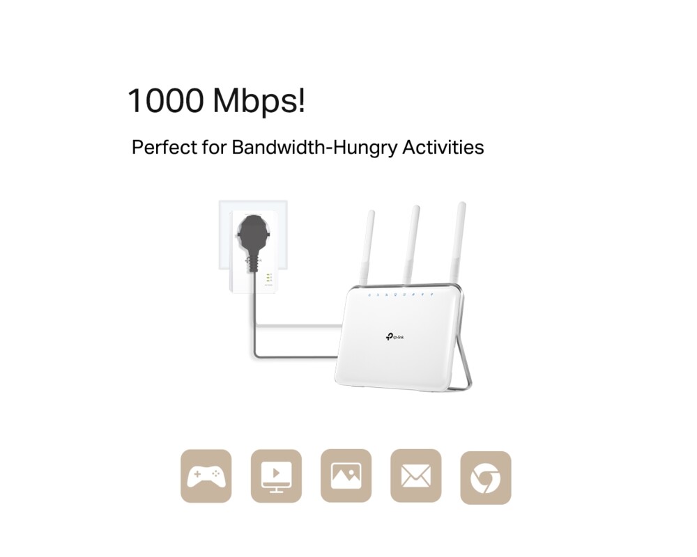 Powerline адаптер TP-Link TL-PA7017P KIT AV1000 4 Powerline адаптер TP-Link TL-PA7017P KIT AV1000 4