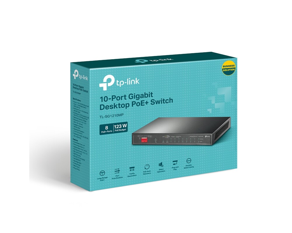 Switch (Комутатор) 10-портов Easy Smart гигабитен комутатор TP-Link TL-SG1210MPE с 8-PoE+ порта и gigabit combo SFP/RJ45 порт 9 Switch (Комутатор) 10-портов Easy Smart гигабитен комутатор TP-Link TL-SG1210MPE с 8-PoE+ порта и gigabit combo SFP/RJ45 порт 9