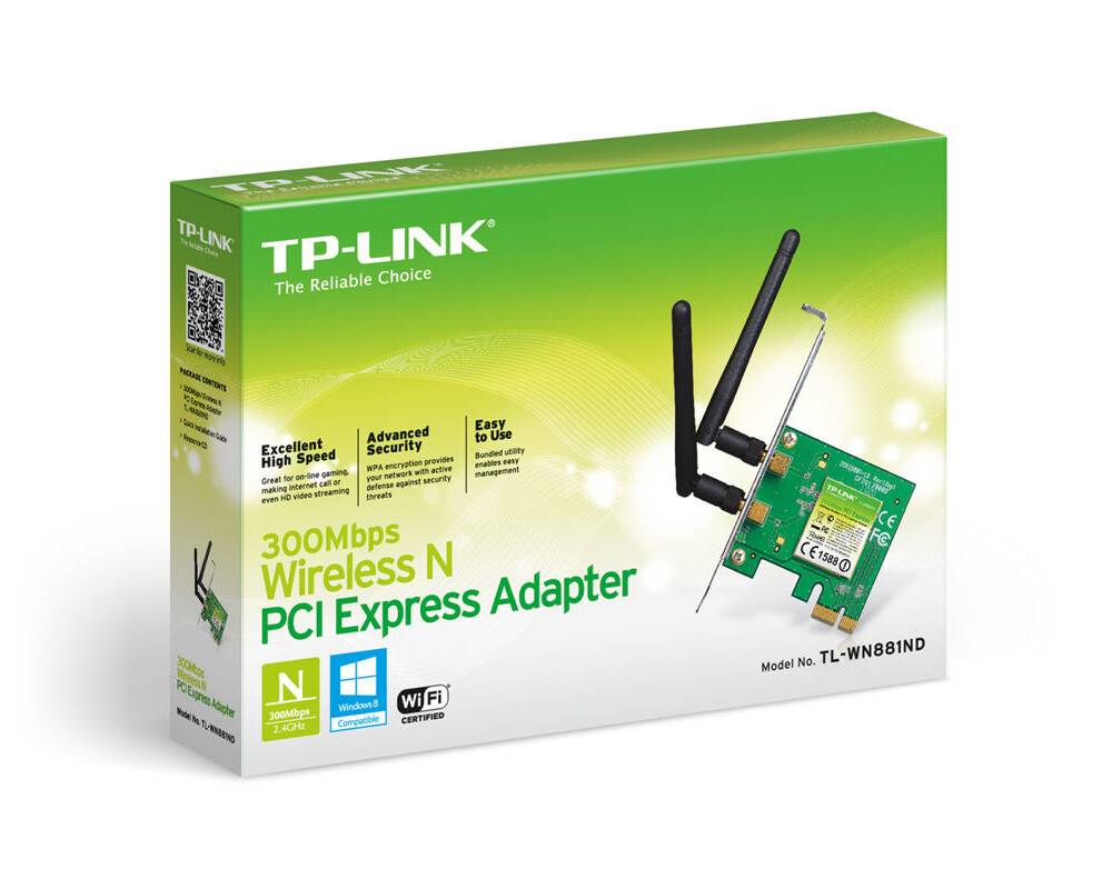Мрежова карта TP-Link TL-WN881ND 300Mbps 2 Мрежова карта TP-Link TL-WN881ND 300Mbps 2
