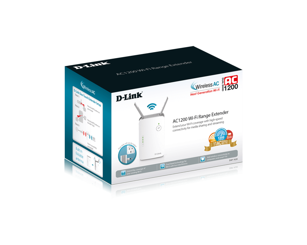 Безжичен усилвател Безжичен удължител на обхват D-Link DAP-1610/E AC1200 8 Безжичен усилвател Безжичен удължител на обхват D-Link DAP-1610/E AC1200 8