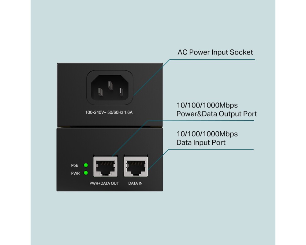 PoE адаптер TP-Link TL-POE170S Gigabit 3 PoE адаптер TP-Link TL-POE170S Gigabit 3