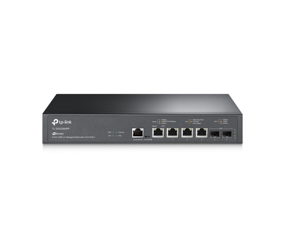 Switch (Комутатор) TP-Link TL-SX3206HPP JetStream 10GE L2+ Managed 6-портов 3 Switch (Комутатор) TP-Link TL-SX3206HPP JetStream 10GE L2+ Managed 6-портов 3