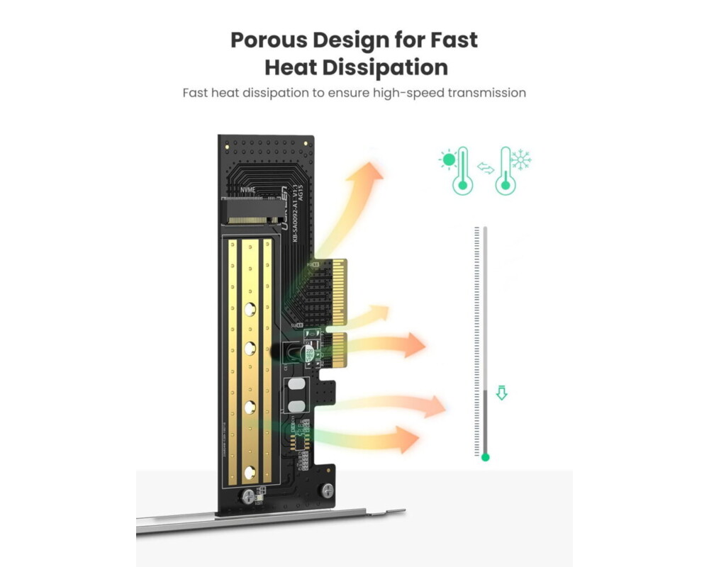 Мрежова карта Адаптер за разширителна карта Ugreen PCIe 3.0 x4 към SSD M.2 M-Key / M.2 B-Key CM302 - черен 5 Мрежова карта Адаптер за разширителна карта Ugreen PCIe 3.0 x4 към SSD M.2 M-Key / M.2 B-Key CM302 - черен 5
