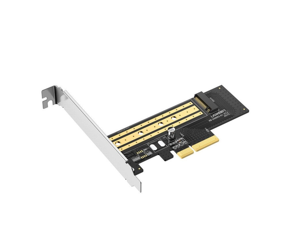 Мрежова карта Адаптер за разширителна карта Ugreen PCIe 3.0 x4 към SSD M.2 M-Key / M.2 B-Key CM302 - черен Мрежова карта Адаптер за разширителна карта Ugreen PCIe 3.0 x4 към SSD M.2 M-Key / M.2 B-Key CM302 - черен