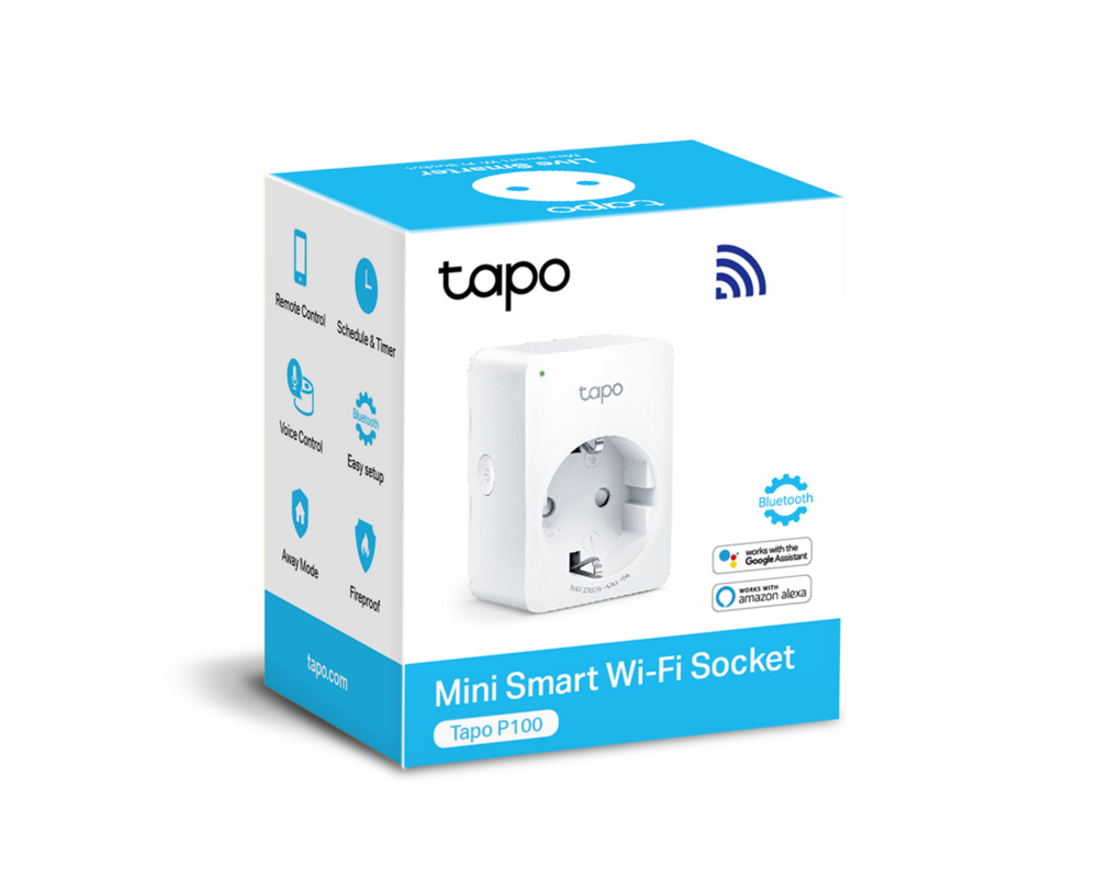 Умен контакт TP-Link Tapo P100 (4-pack) 4 Умен контакт TP-Link Tapo P100 (4-pack) 4