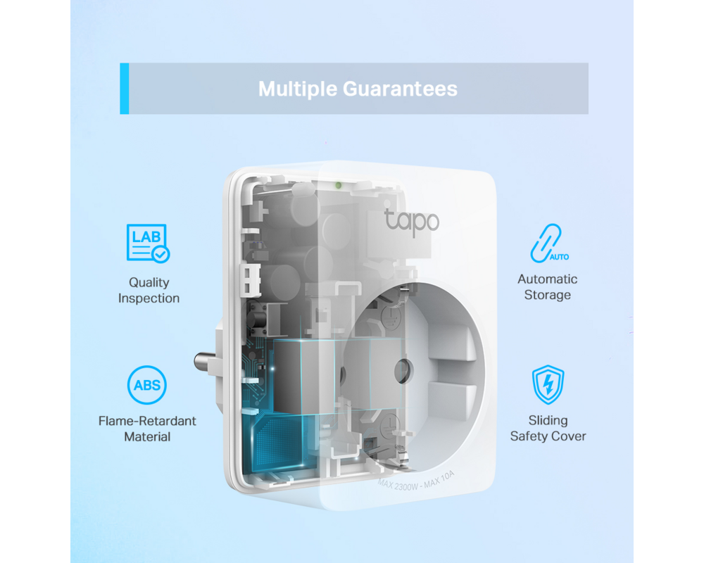 Умен контакт TP-Link Tapo P100 (4-pack) 3 Умен контакт TP-Link Tapo P100 (4-pack) 3