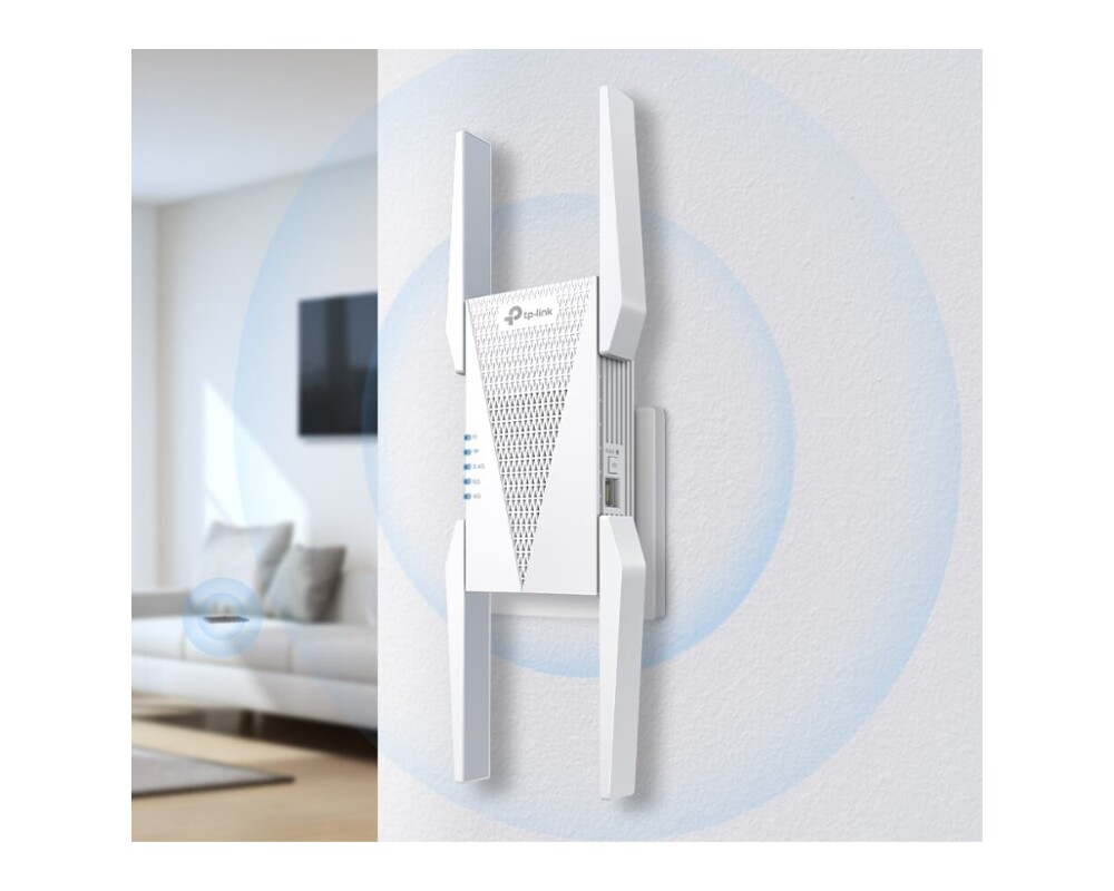 Безжичен усилвател TP-Link RE815XE  AXE5400 Mesh Wi-Fi 6E 3-лентов 6 Безжичен усилвател TP-Link RE815XE  AXE5400 Mesh Wi-Fi 6E 3-лентов 6