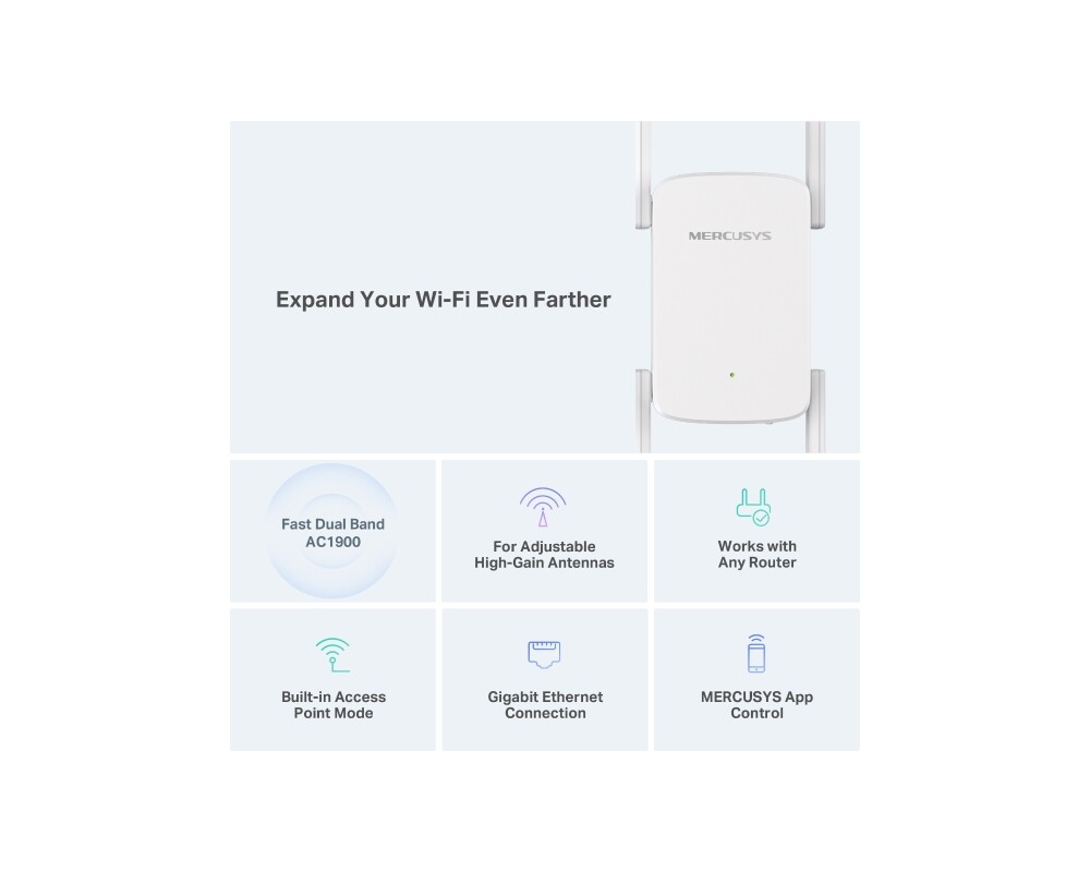 Безжичен усилвател Mercusys ME50G AC1900 3 Безжичен усилвател Mercusys ME50G AC1900 3