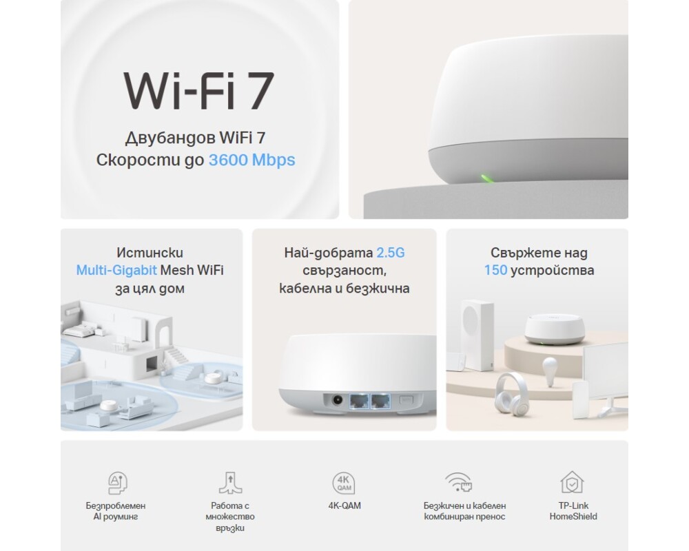 Рутер TP-Link Deco BE25(3-pack) BE3600 4 Рутер TP-Link Deco BE25(3-pack) BE3600 4