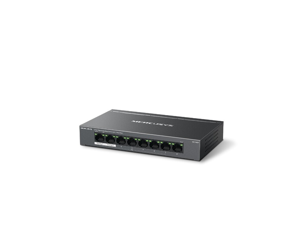Switch (Комутатор) Mercusys MS108GP със 7 PoE+ порта 2 Switch (Комутатор) Mercusys MS108GP със 7 PoE+ порта 2
