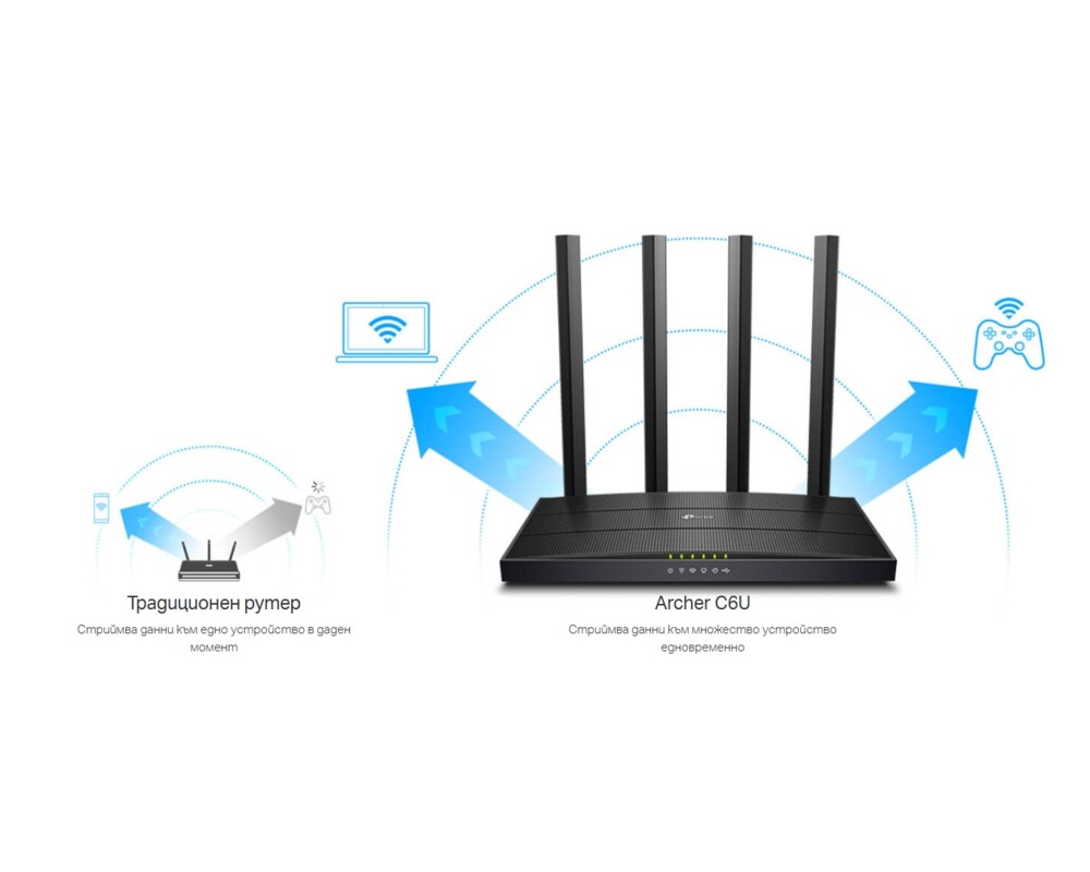 Рутер TP-LINK Archer C6U AC1200 MU-MIMO 8 Рутер TP-LINK Archer C6U AC1200 MU-MIMO 8