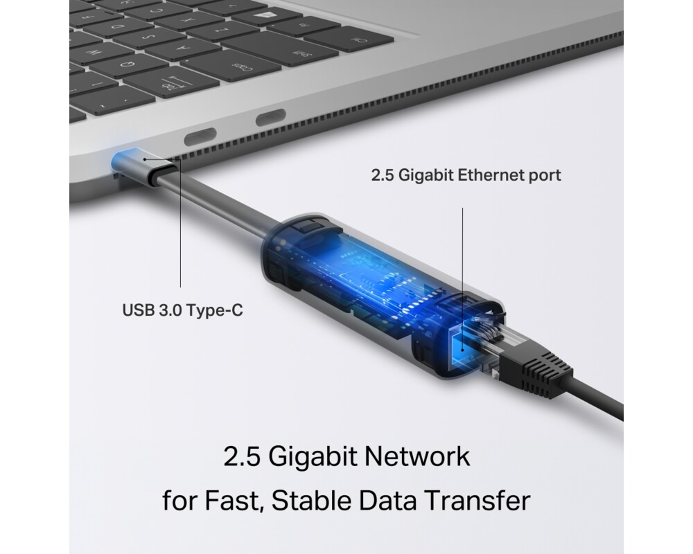 Мрежова карта TP-Link USB Type-C към 2.5 Gigabit Ethernet UE302C 4 Мрежова карта TP-Link USB Type-C към 2.5 Gigabit Ethernet UE302C 4