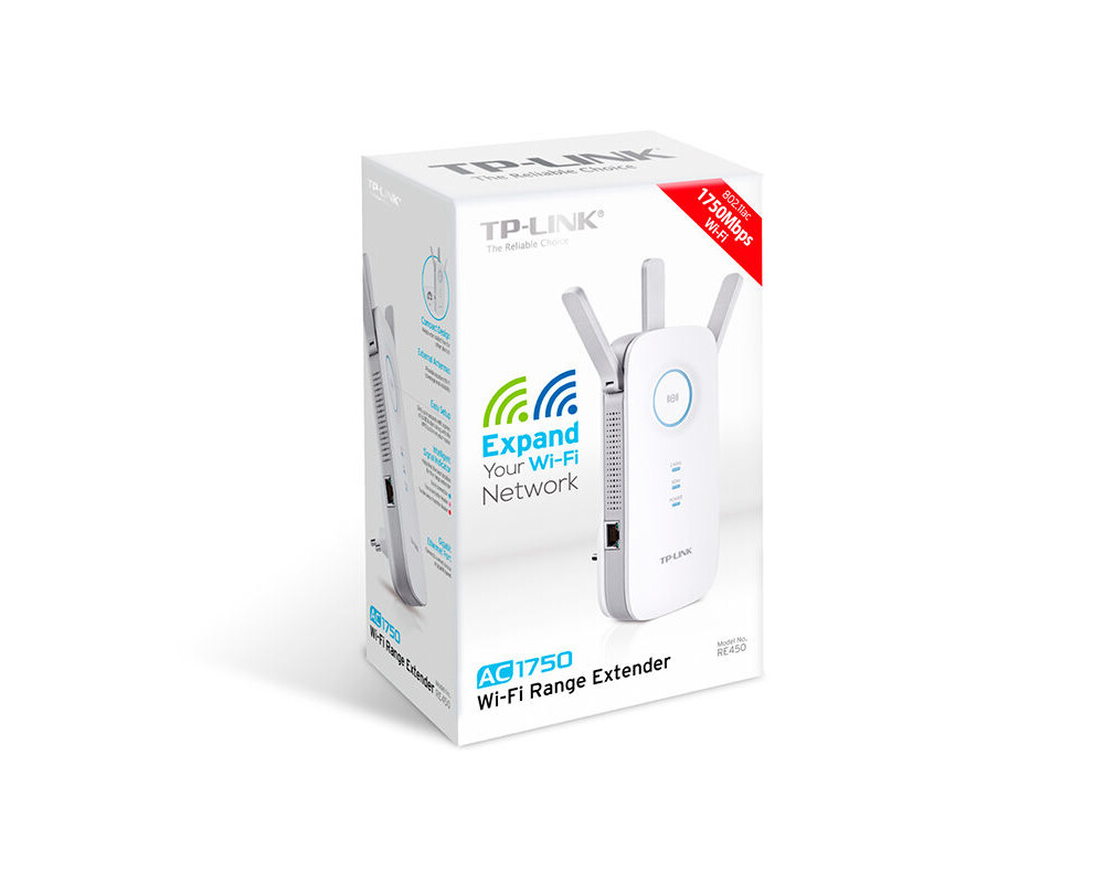 Безжичен усилвател TP-Link RE450 AC1750 2-лентов 4 Безжичен усилвател TP-Link RE450 AC1750 2-лентов 4
