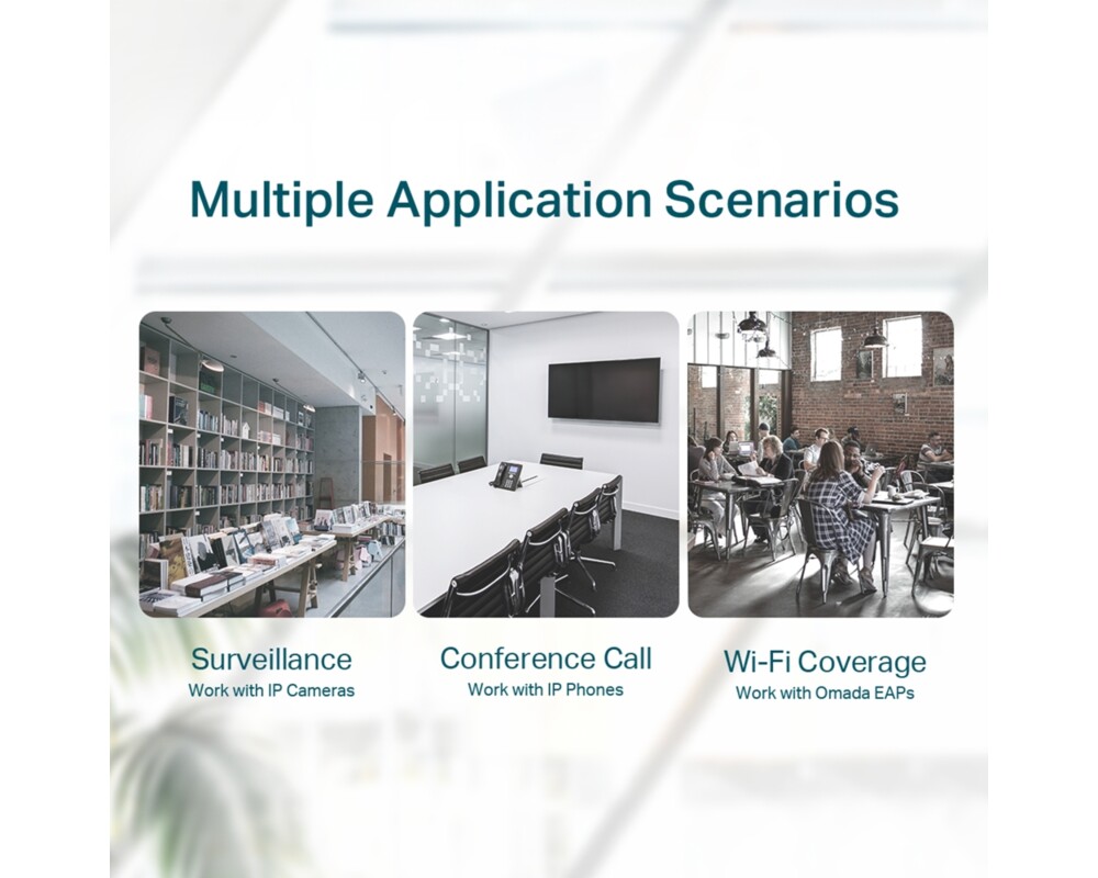 Switch (Комутатор) 5-портов гигабитов настолен комутатор с 4-порта PoE+ 2 TL-SG1005P 16 Switch (Комутатор) 5-портов гигабитов настолен комутатор с 4-порта PoE+ 2 TL-SG1005P 16